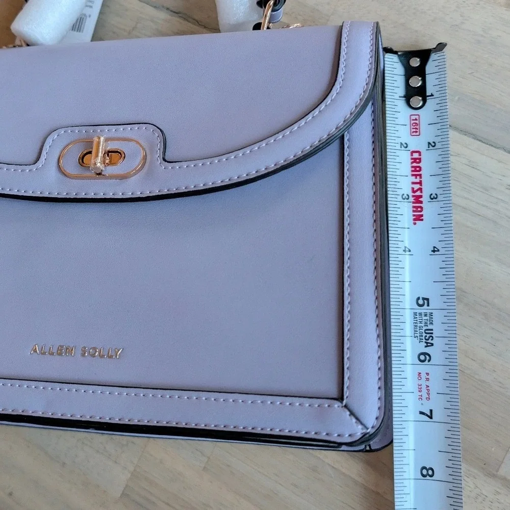 Allen Solly Violet Structured Top Handle Satchel/Crossbody Bag Gold Hardware NWT
